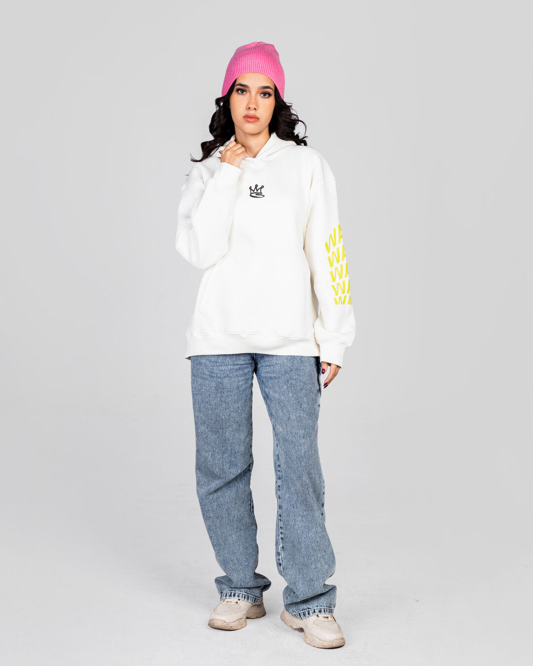 White Flaring Hoodie