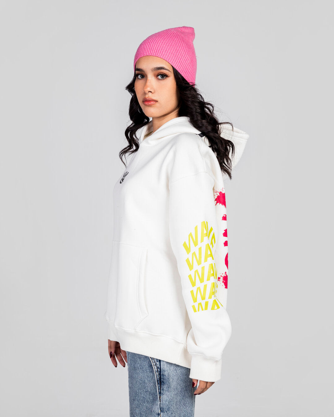 White Flaring Hoodie