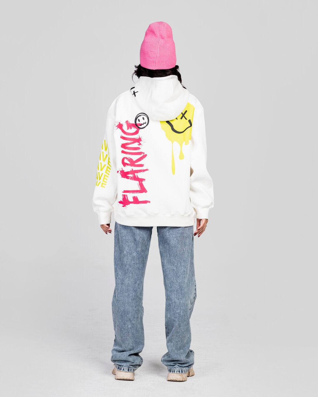 White Flaring Hoodie