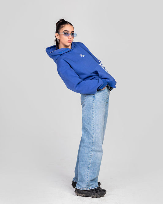 Blue Flaring Hoodie